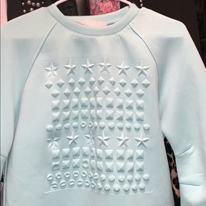 MINTYGOGO Turquoise Embossing Pattern Sweater